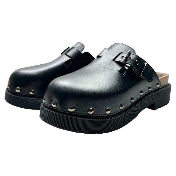 CHRISTIAN DIOR Diorquake Studded Clog EU 41 US 11 Black Buckle Lug Sole Mules - Picture 3 of 15